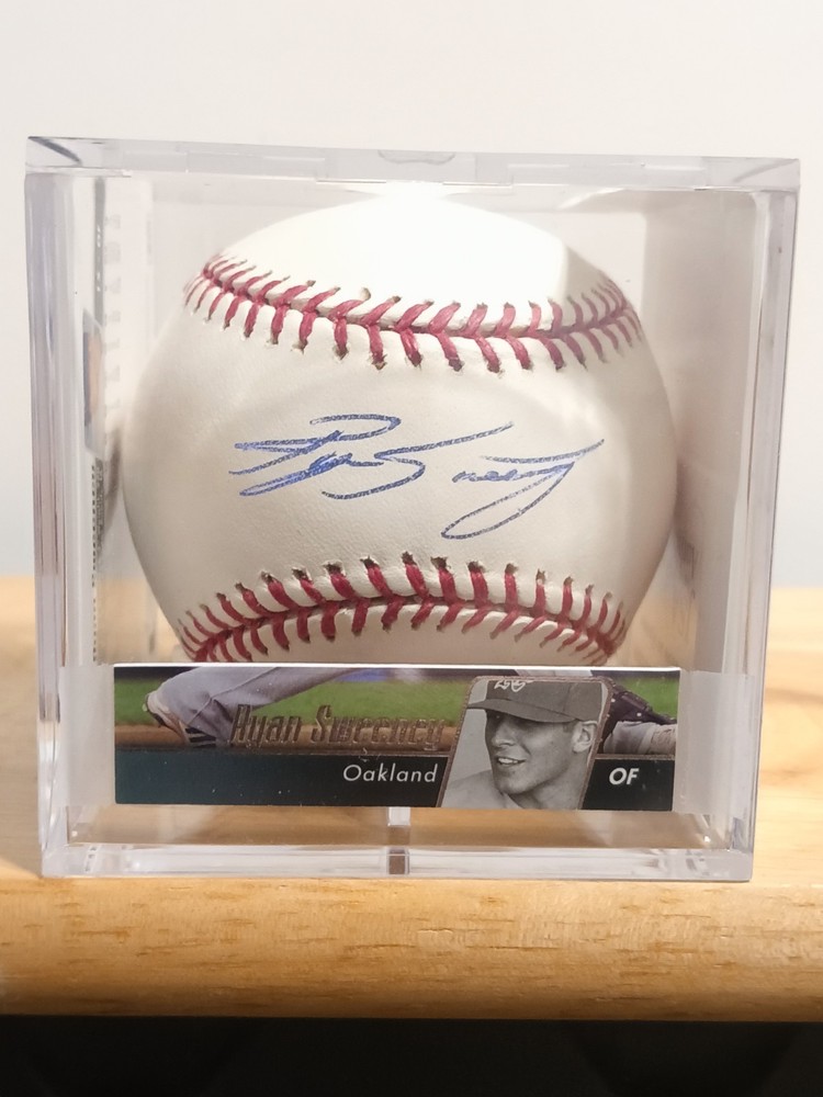 RYAN SWEENEY (Outfielder) Oakland Athletics Signed OML Baseball (JSA Basic COA)