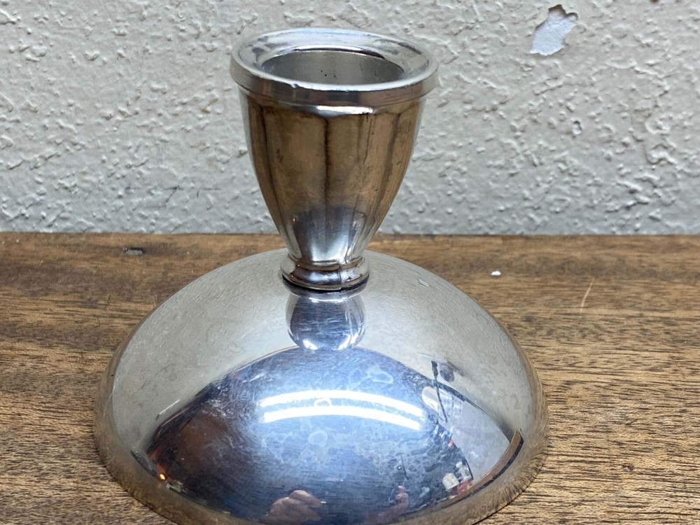 Vintage Unknown Brand Silverplate Holloware ~ Candlestick Holder