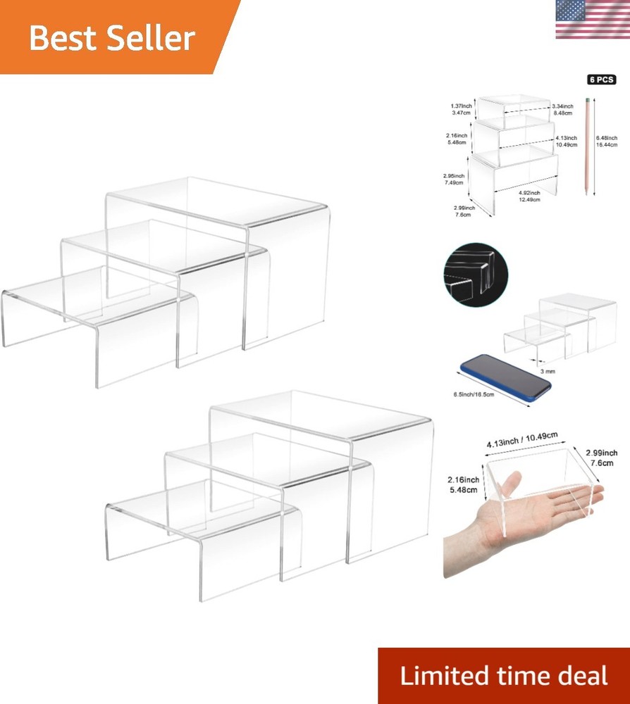 Versatile 2 Sets Clear Acrylic Risers (3, 4, 5 Inches) - Perfect for Showcasing