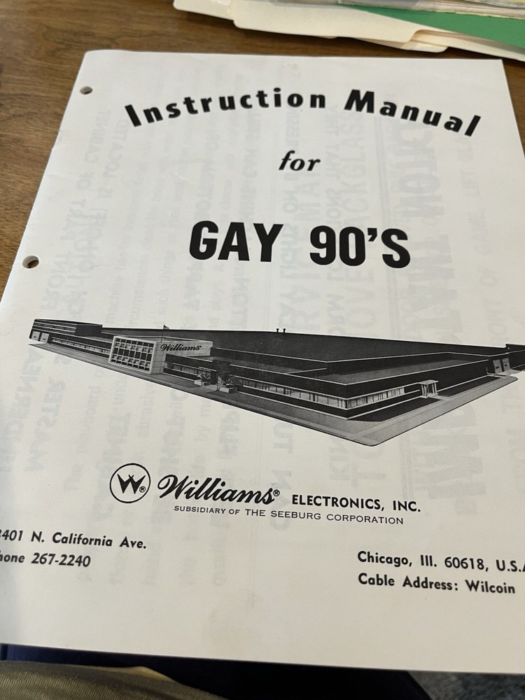 Gay 90’s Pinball Manual & Schematic