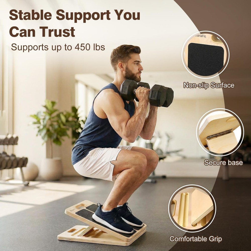 Adjustable Slant Board Foldable Incline for Calf Stretching Achilles Tendon