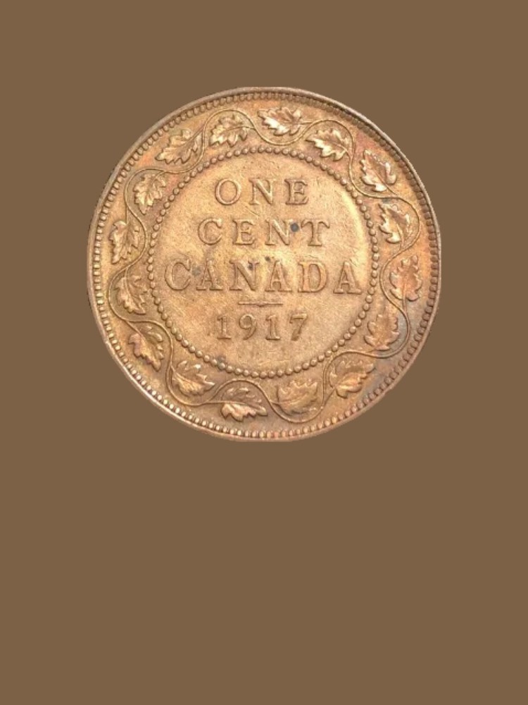 1917 Canada 1 Cent Bronze Coin - VF (Very Fine) condition