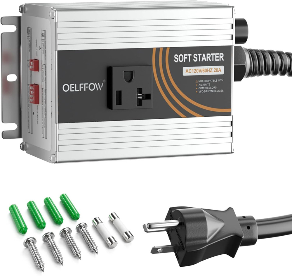 120V Soft Starter for Power Tools, 20A Universal Soft Start Controller for Miter