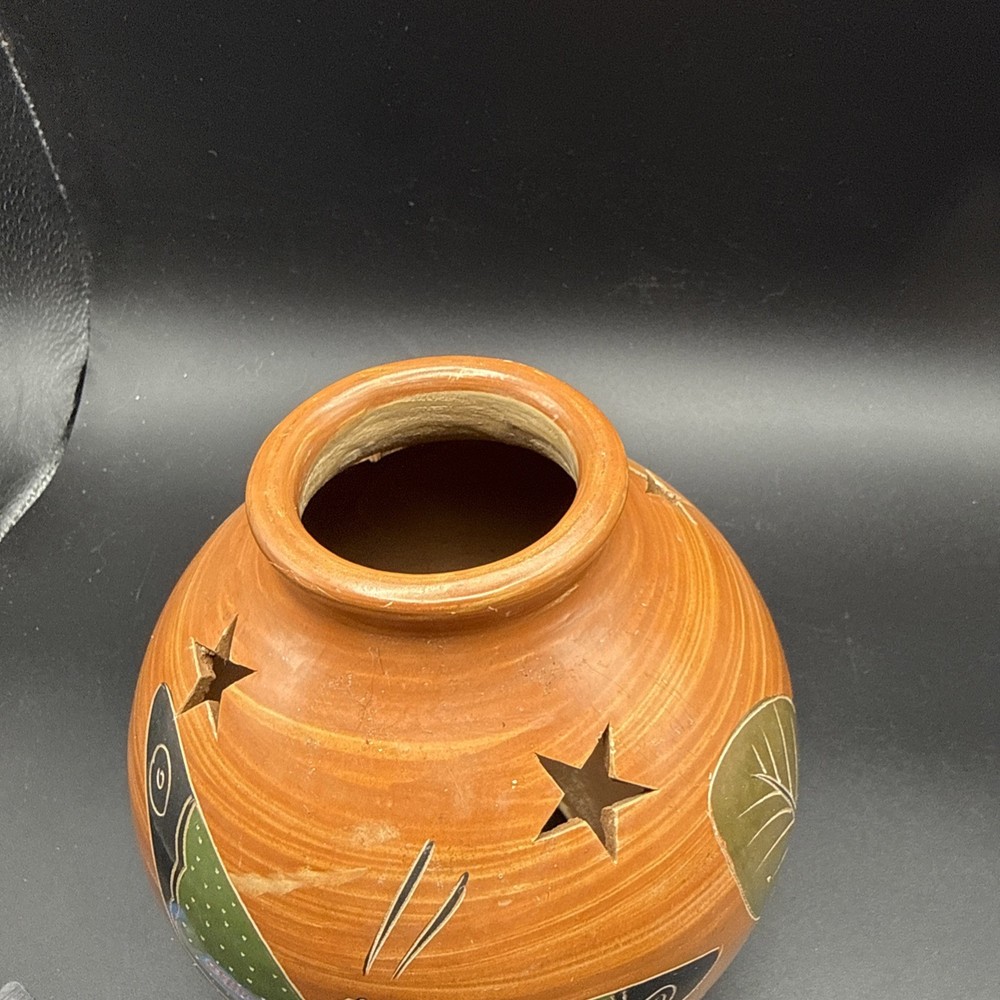 Ceramic Pottery Luminary Candle Dome Butterfly 5.5”