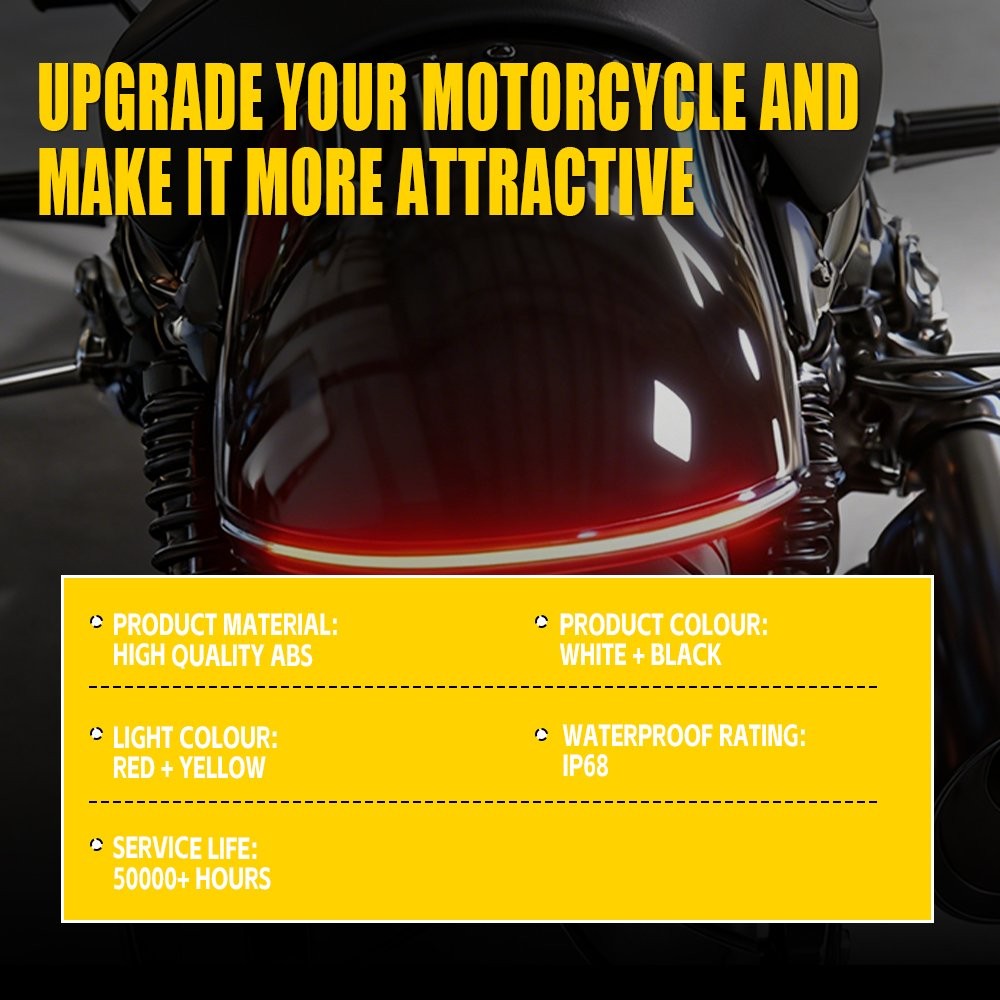 Motorcycle Flowing Sequential Switchback DRL Turn Signal LED Strips Tail Light
