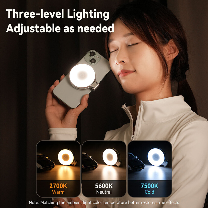 Cell Phone Magnetic Refill Light Three Color Temperature Swivel Stretch Light