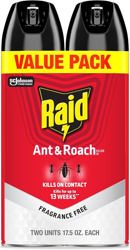 Raid Ant & Roach Killer 26, Fragrance Free Bug Killer for Home Use, Kills Bugs