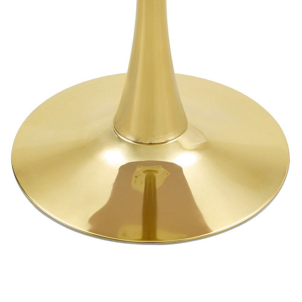 Round Dining Table, 23.6" Circle Tulip Table with Thickened Tabletop & Metal P