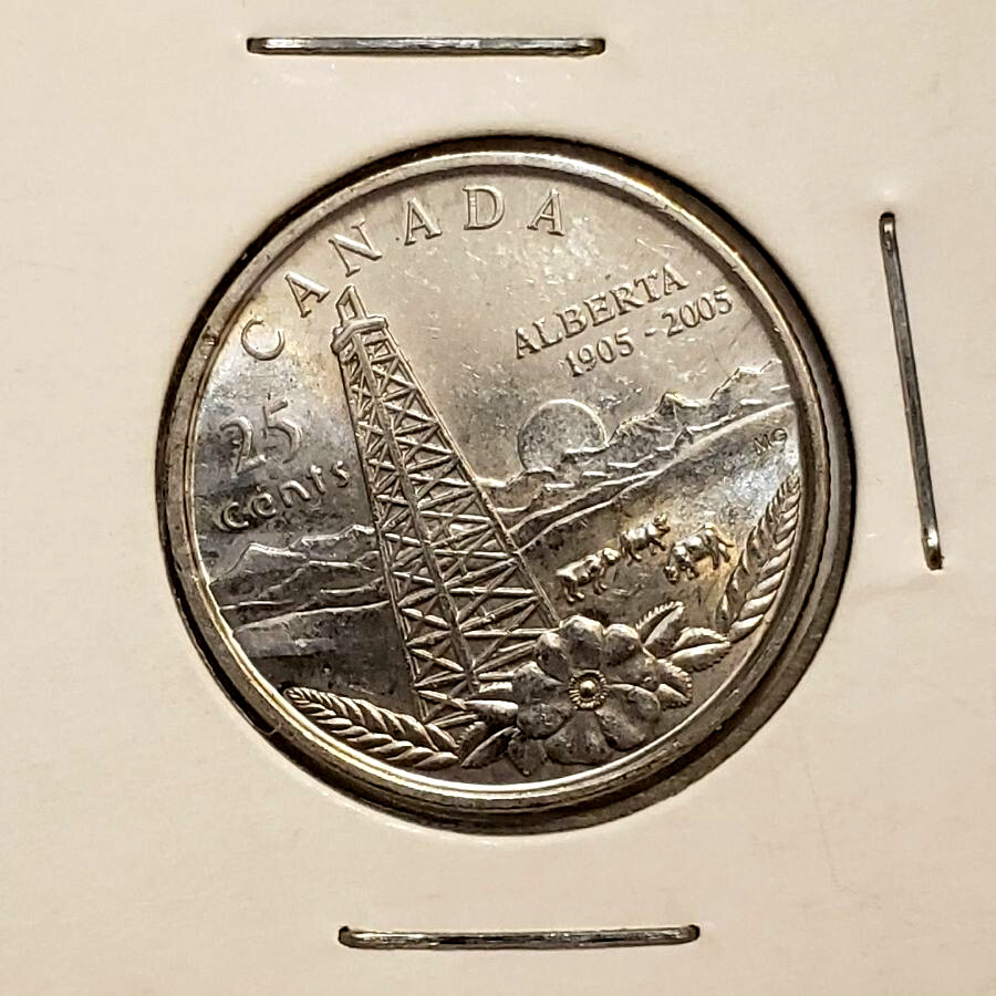 2005 CANADA 25 CENTS  Coin Alberta 1905-2005