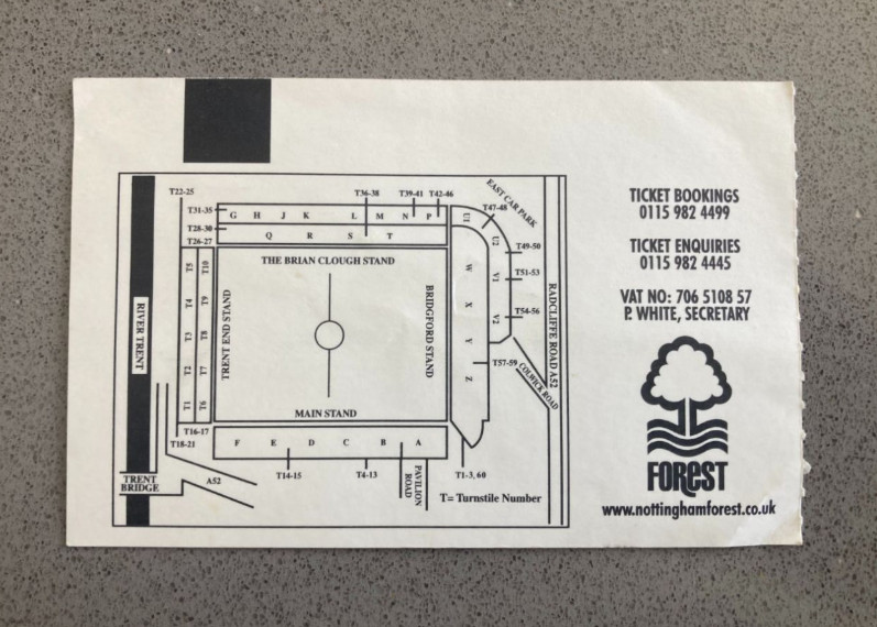 Nottingham Forest v Walsall 2002-03 Match Ticket