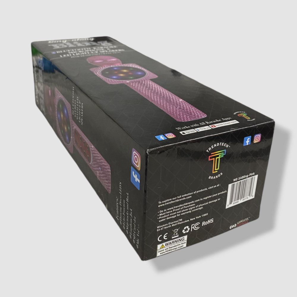 Wireless Express Pink Bling Edition Karaoke Microphone/Bluetooth Speaker