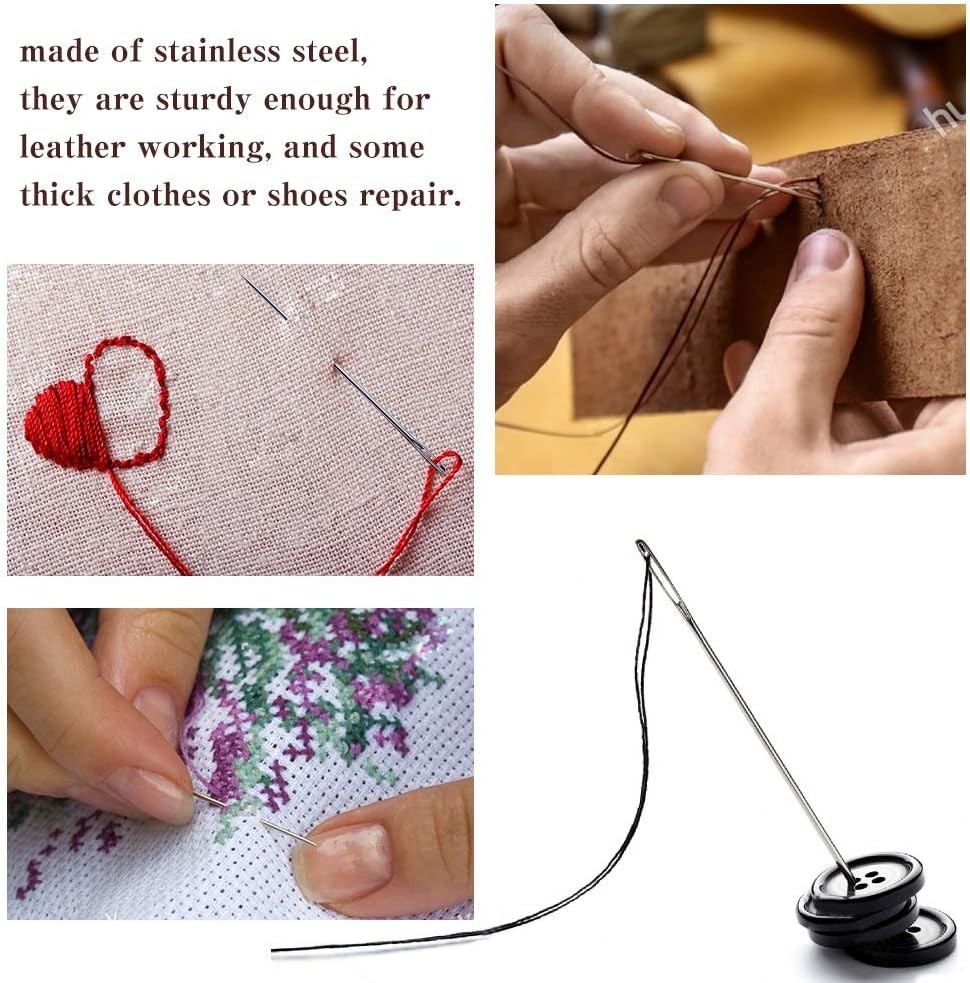 5 Size Stainless Steel Hand Sewing Needles Set for Thick Materials
