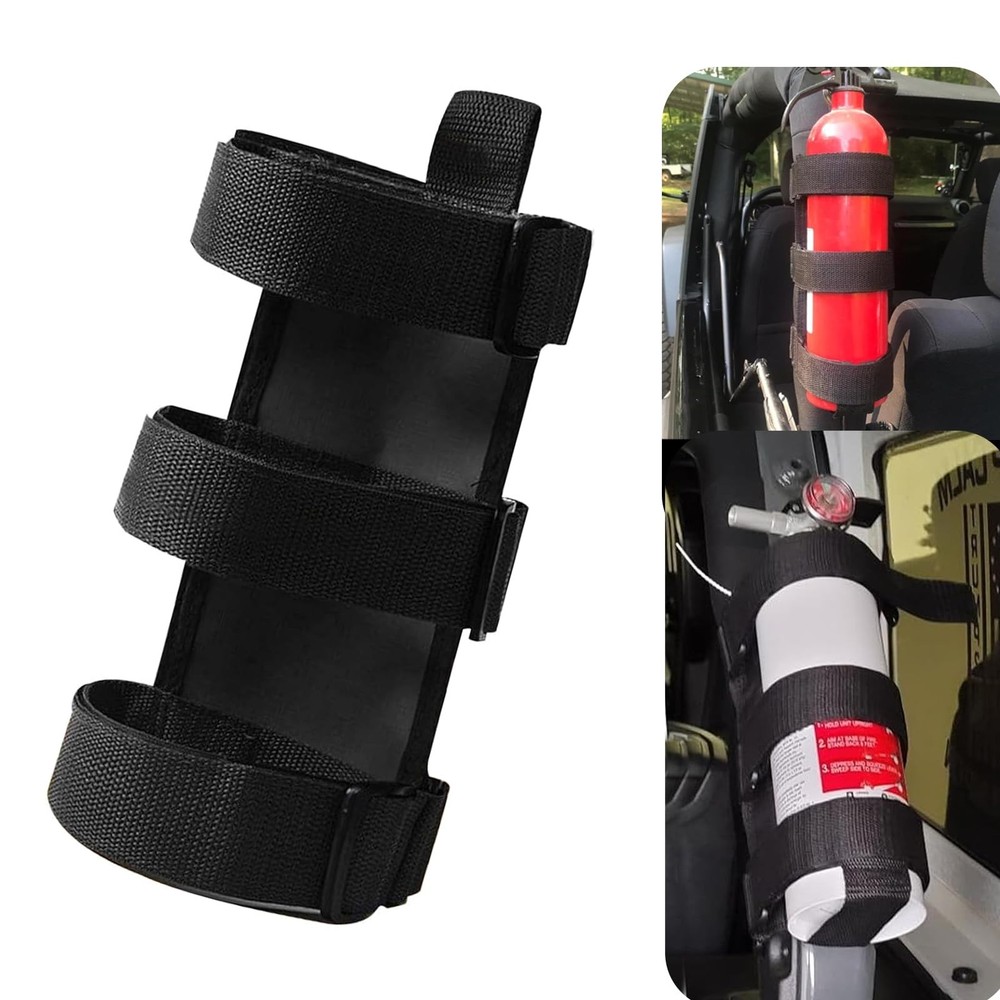 Roll Bar Fire Extinguisher Mount, Adjustable Car Trunk Fire Extinguisher Secu...