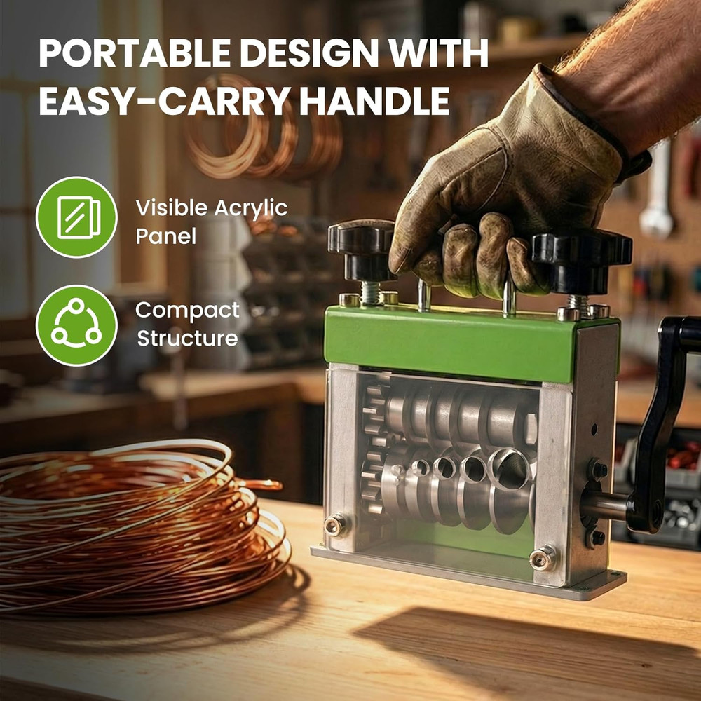 Manual Wire Stripping Machine, Drill Powered Hand Crank Wire Stripper Tool with