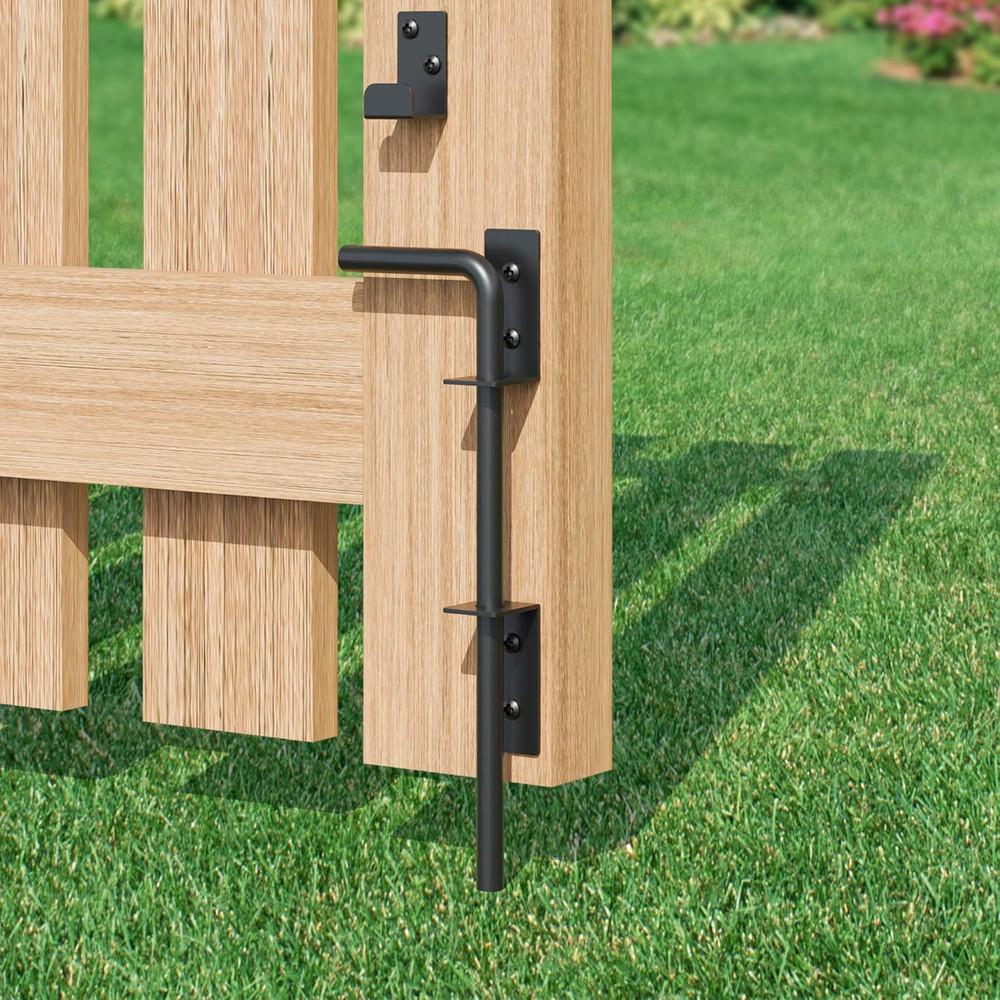 12" Heavy Duty Cane Bolt Gate Drop Rod, Extra Thick Gate Ground Latch Hardwar...