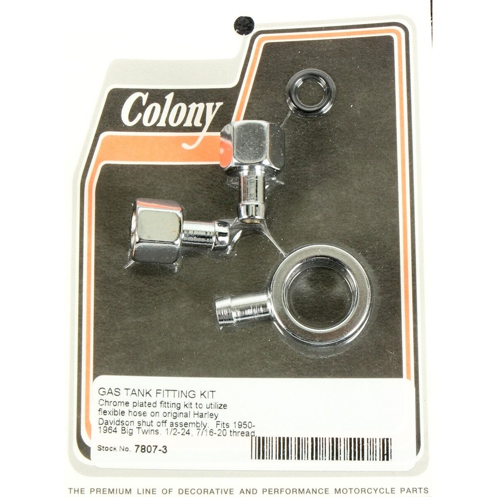 Colony Chrome Plated Gas Tank Fitting Kit - 7807-3