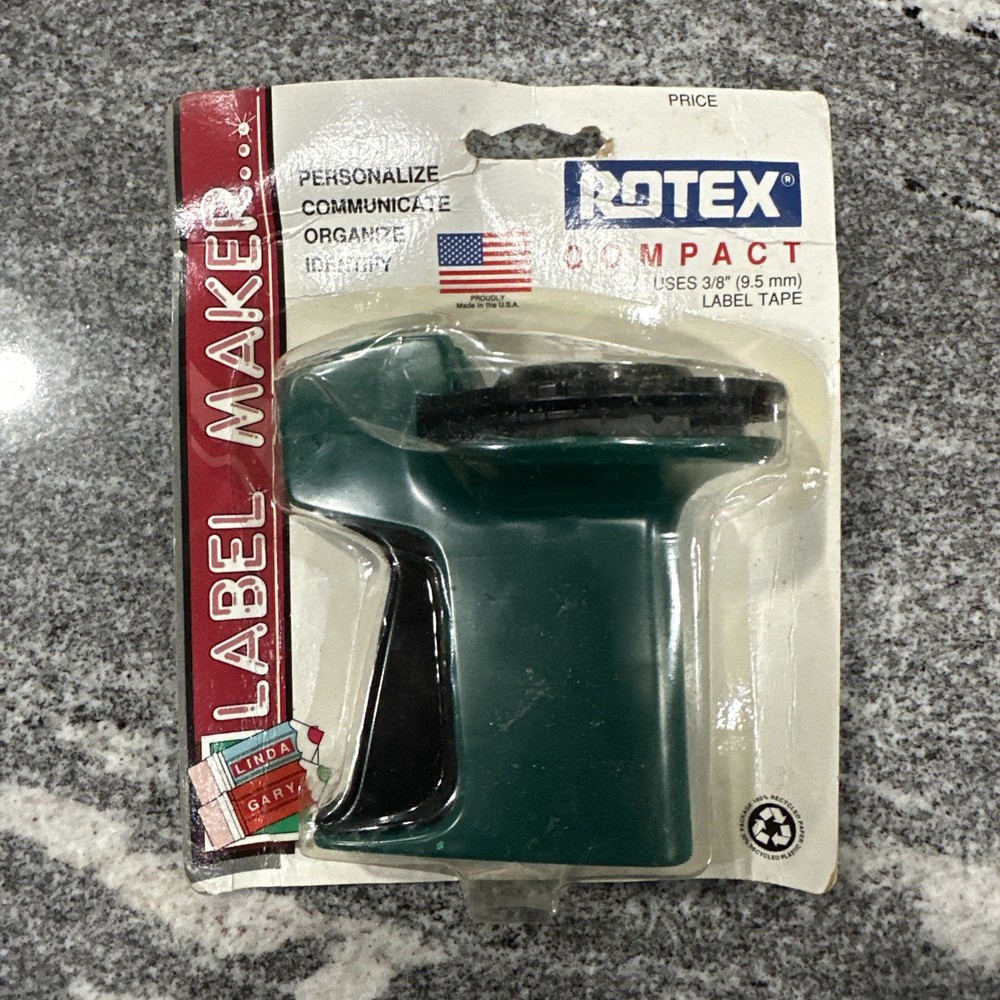 Vintage Rotex Compact Label Maker 8660 Green New