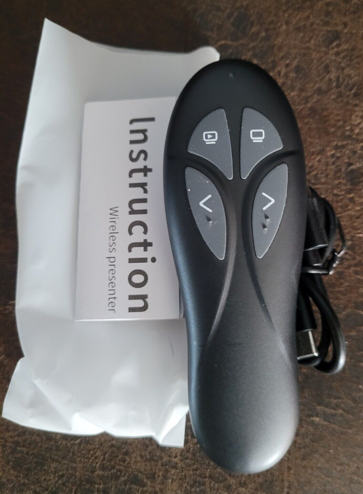 Wireless Presenter w/Laser Button Plug & Play USB-A 30M Remote Control