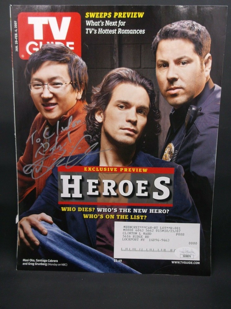 MASI OKA  Autographed Signed TV Guide Cover 2007 JSA COA
