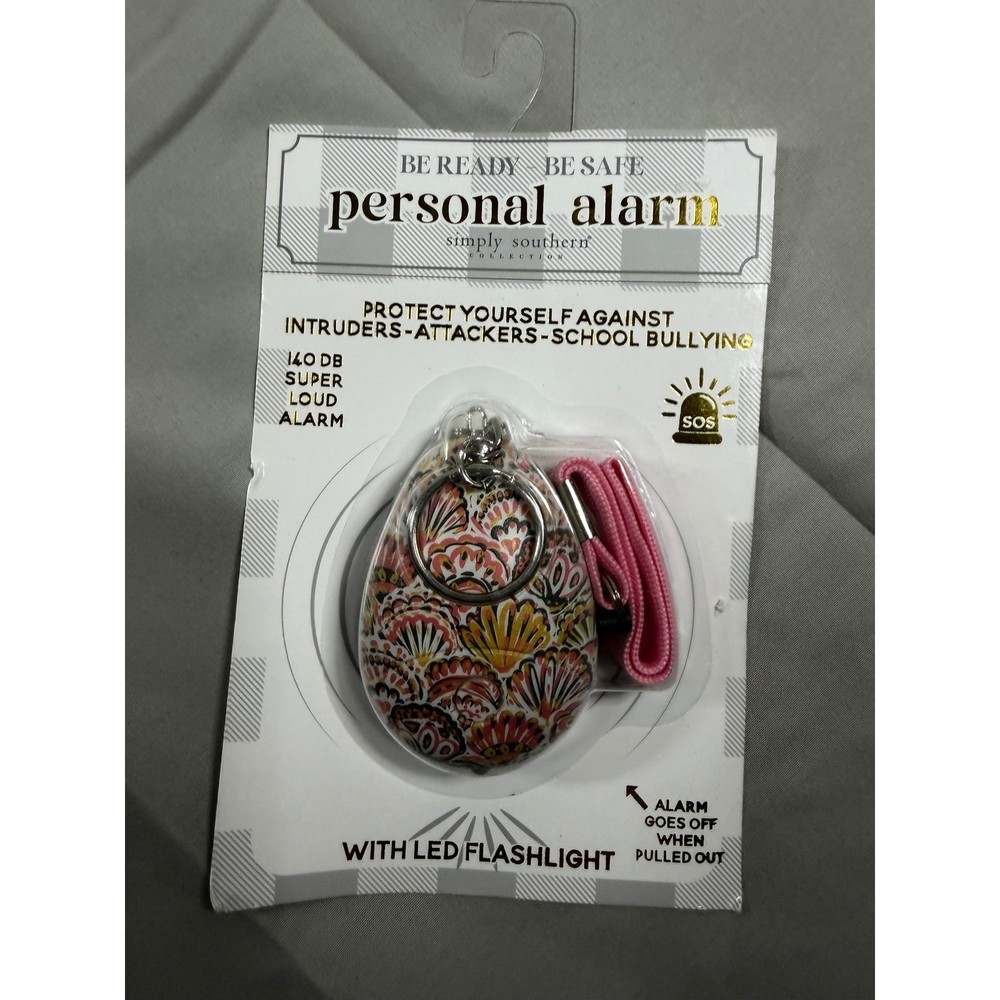 Simply Southern Personal Alarm Shell Pattern 140dB Siren LED Flashlight NIB