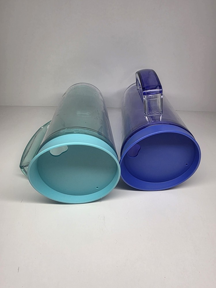Water Juice Drink Pitcher Screw On Lid Multifunction Plastic 2 Pack