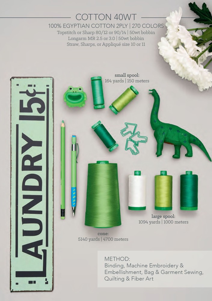 Light Emerald 2860 | 40wt Small Spool 150M / 164Y | Aurifil