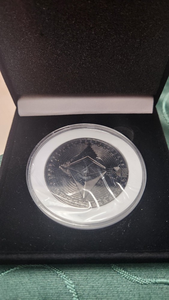 Ethereum Coin Silver Tone