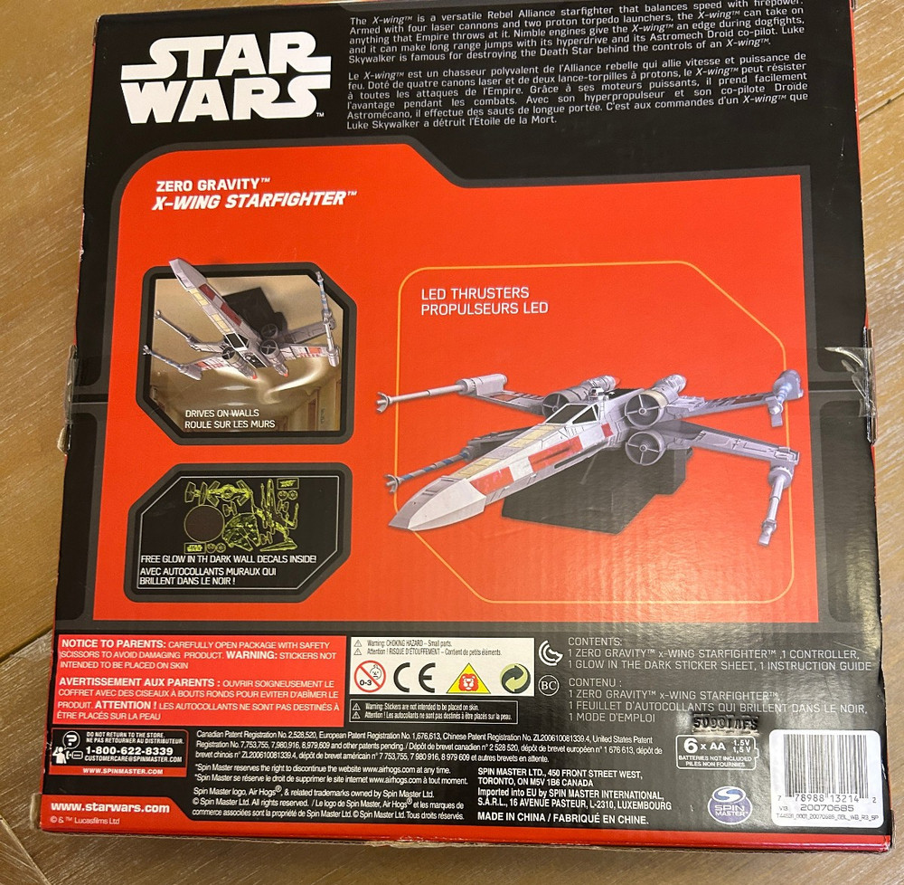 Air Hogs Star Wars Remote Control X-Wing Starfighter Zero Gravity 20070685