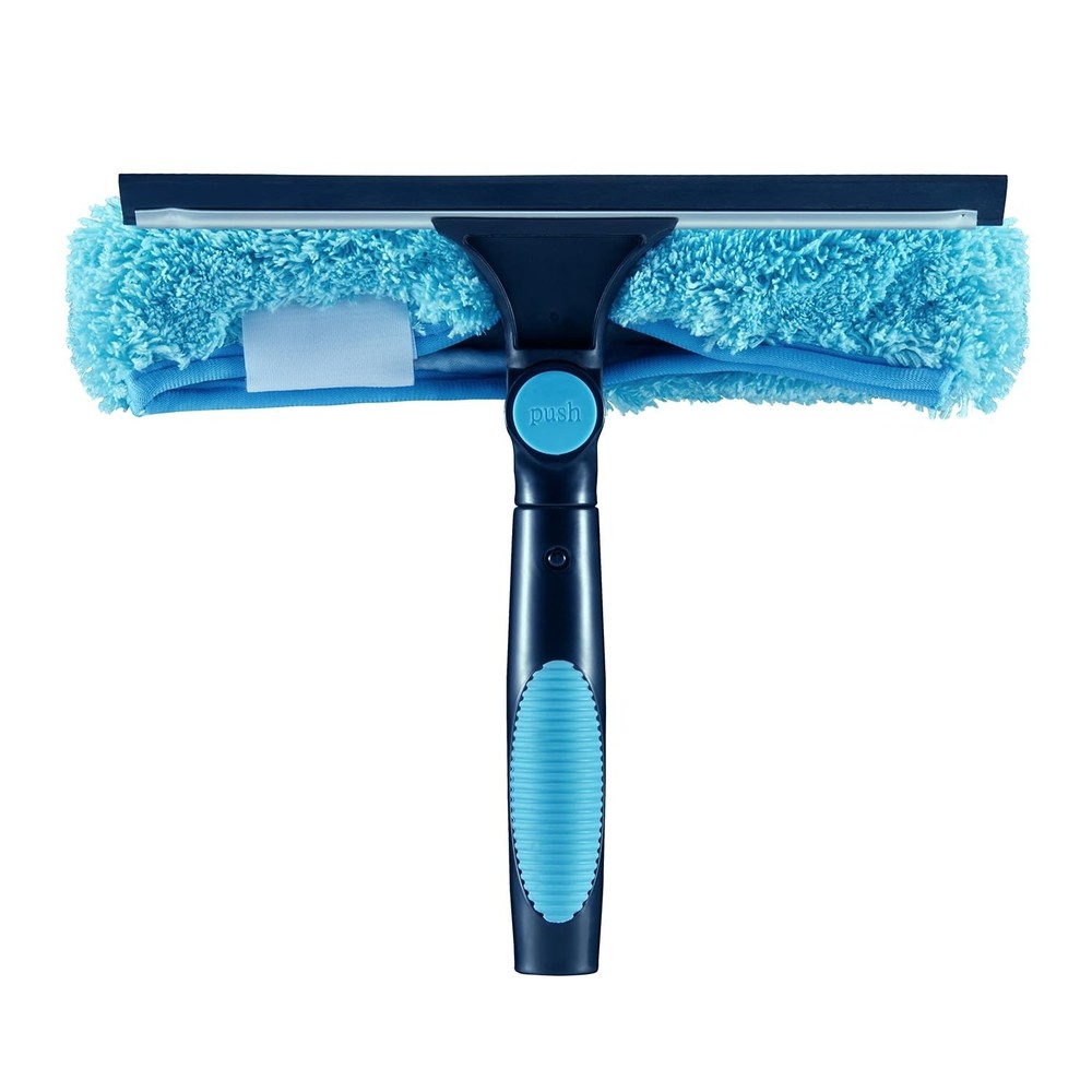 11" Window Squeegee and Microfiber Scrubber 2-in-1 Combo Cleaning Tools (Atta...