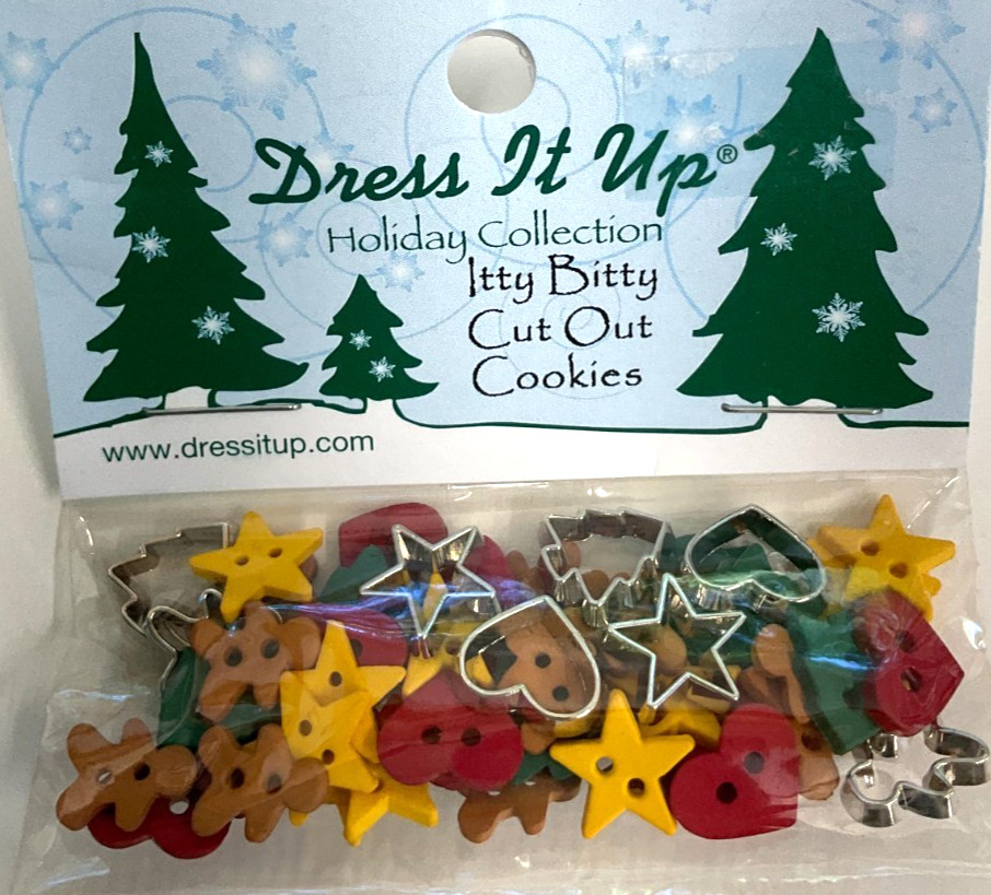 DRESS IT UP #4851 - ITTY BITTY CUT OUT COOKIE BUTTONS - ASST - 1 PACK