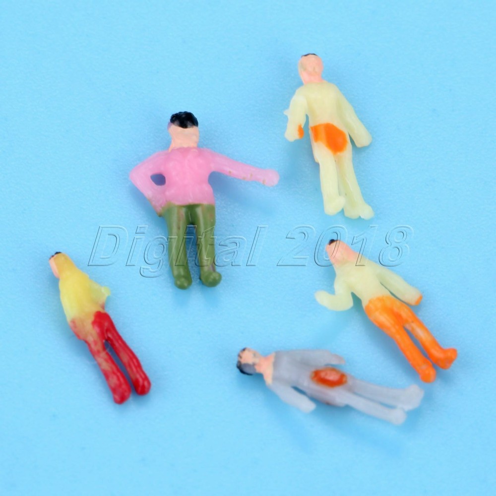 100Pc 1:300 Multicolor Model People Figures For Train Railway Layout Scenery DIY