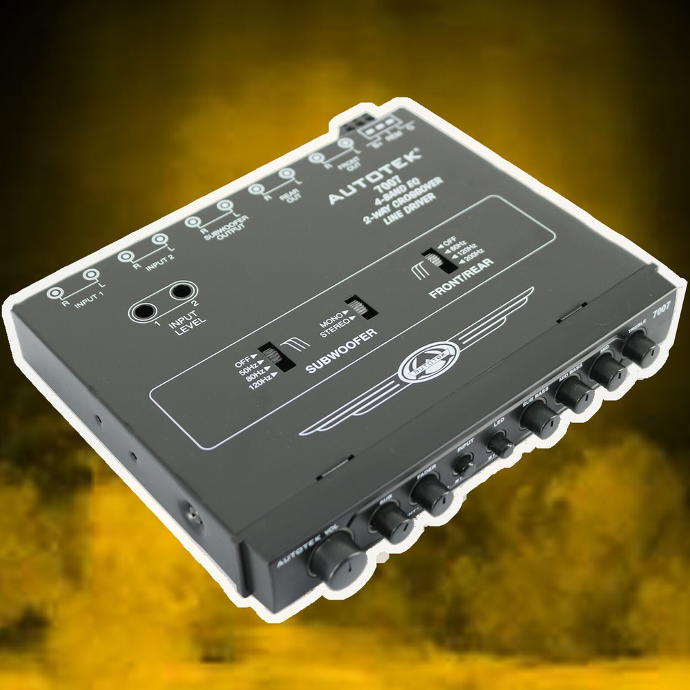 Autotek Car Audio Equalizer 4-Band / 9-Volt Line-Driver Multiple-Source Signal