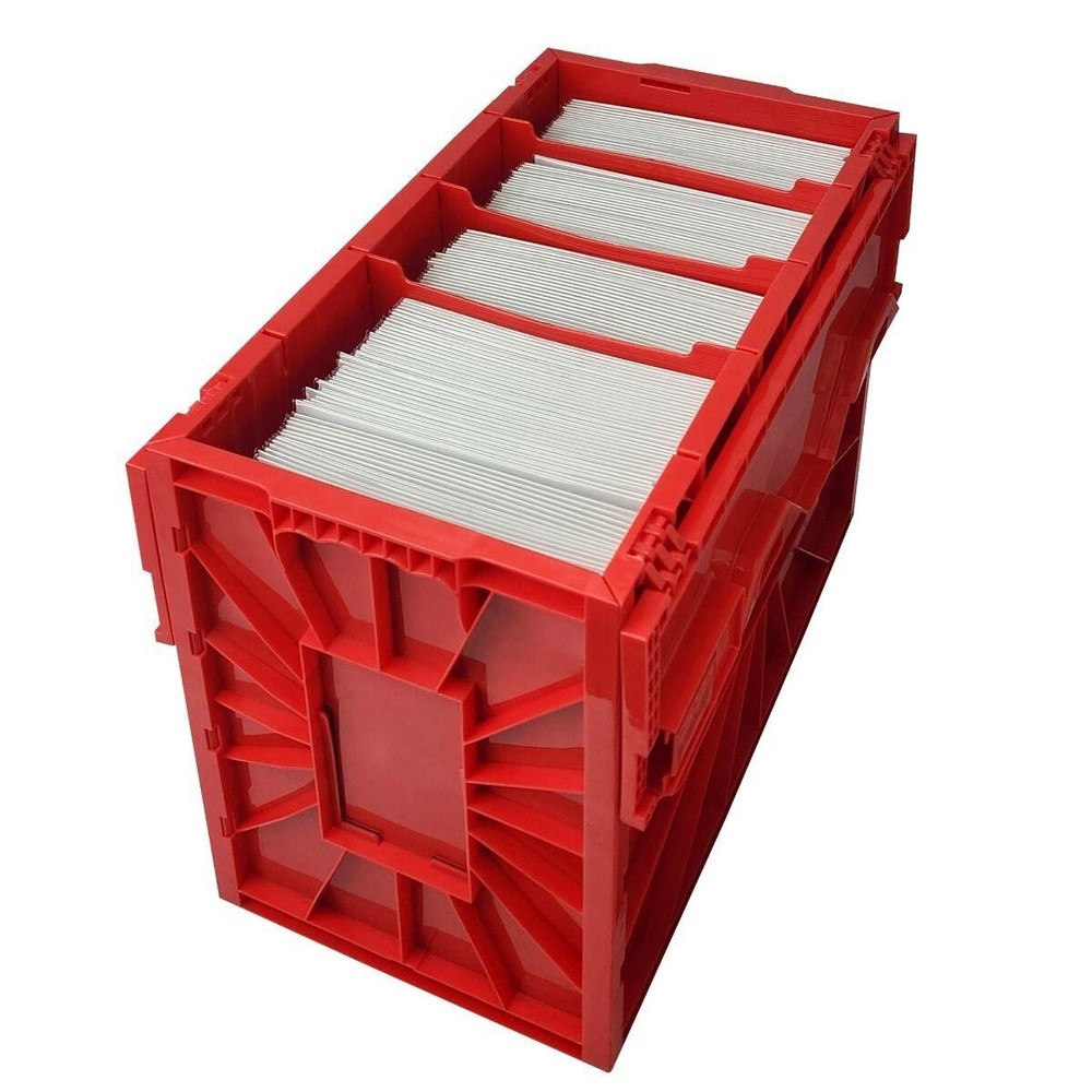 1 RED BCW Short Comic Book Bin Heavy Duty Plastic Safe Storage w/ Partition