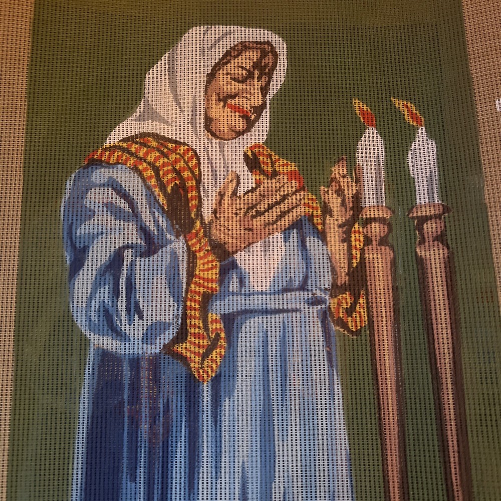 needlepoint canvas handpainted