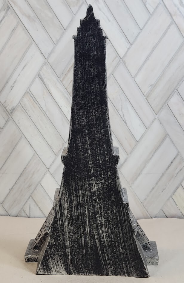 Eiffel Tower Distressed Pewter Bookend Table Decor 11.5 in High Shelf Display