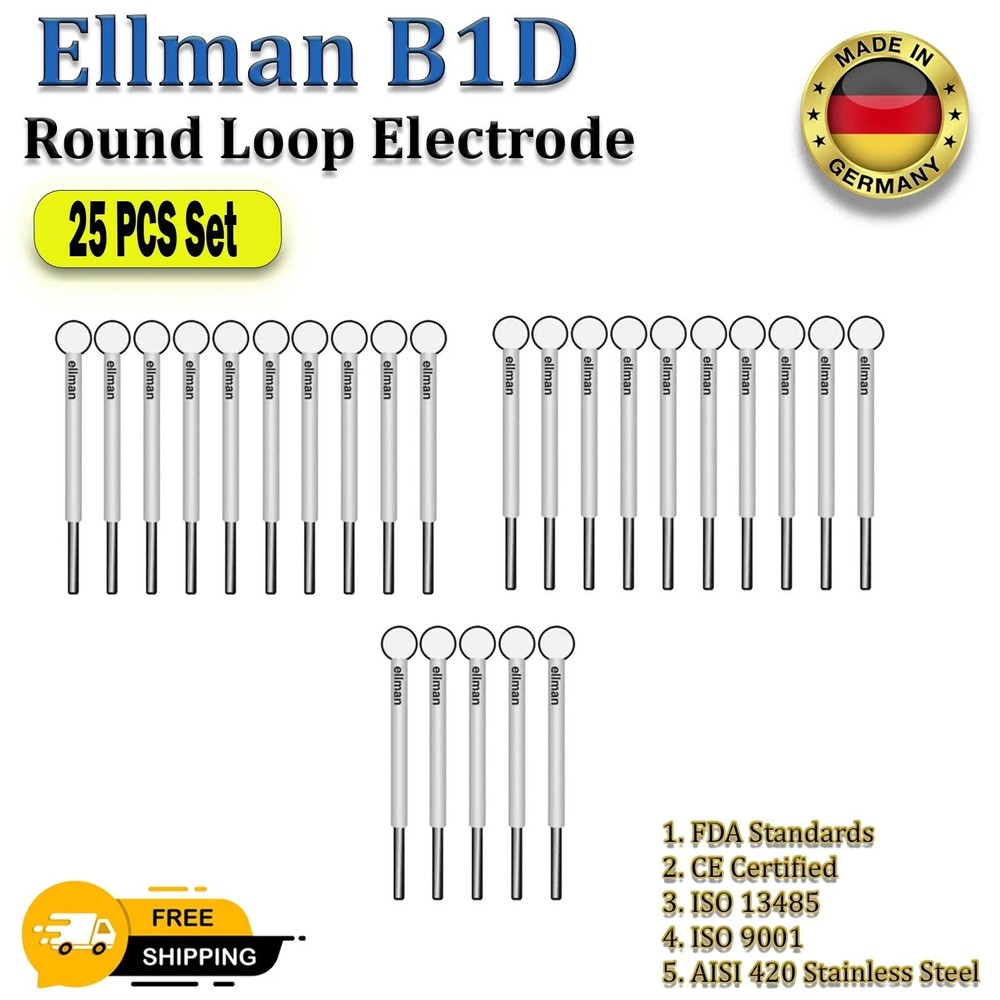 Ellman B1D Round Loop Electrode -Twenty-Five (25) Single-Use Disposable