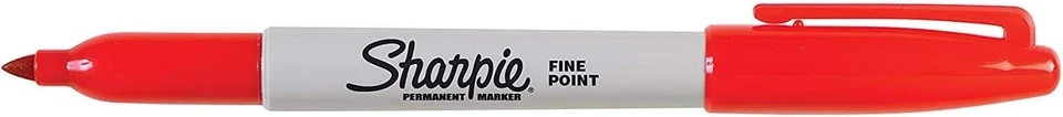 Sharpie Permanent Markers, Fine Point, Red Ink, Pack 1 Count (Pack of 3),