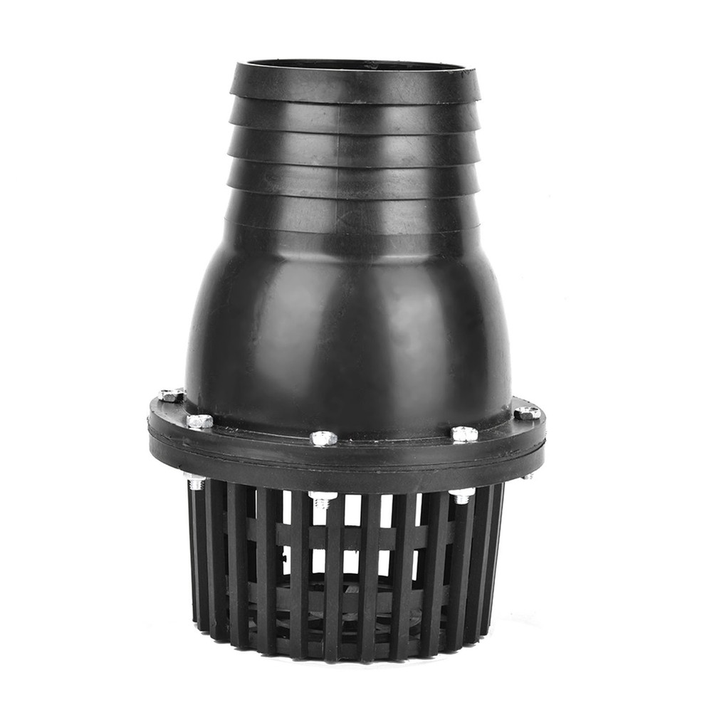 (4in)Water Pump Foot Valve Black PVC Low Pressure Flat Check Valve For Fluid