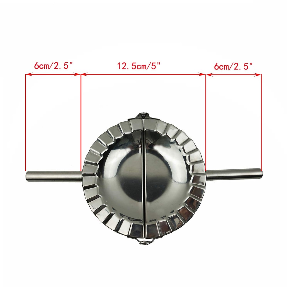 Proshopping Stainless Steel Dumpling Maker, X-Large 5" 5", Silver