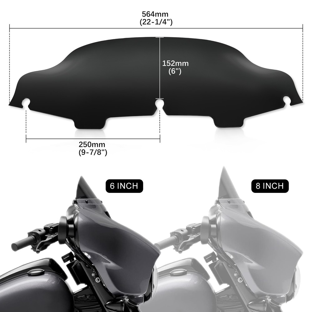 6" Windshield Windscreen For Harley FLHTCU Ultra Classic Electra Glide 1996-2013