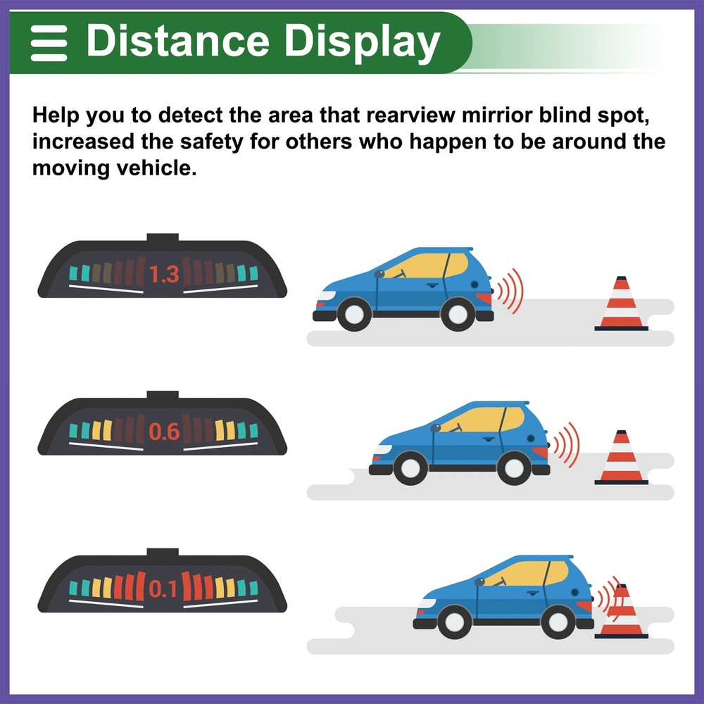 Car Auto Vehicle Reverse Backup Radar System Front 8Pcs