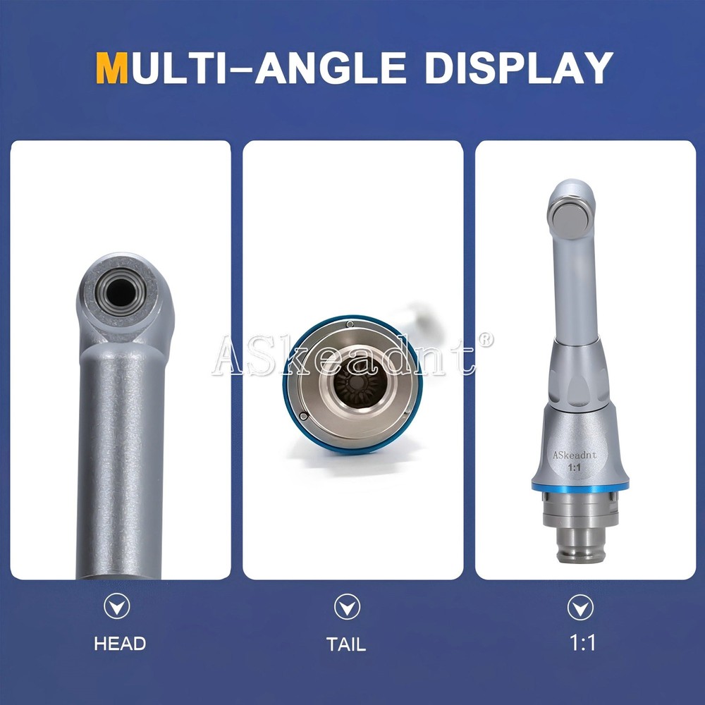 Dental 1:1 Reduction Contra Angle Head for Endodontic Motor Handpiece Push