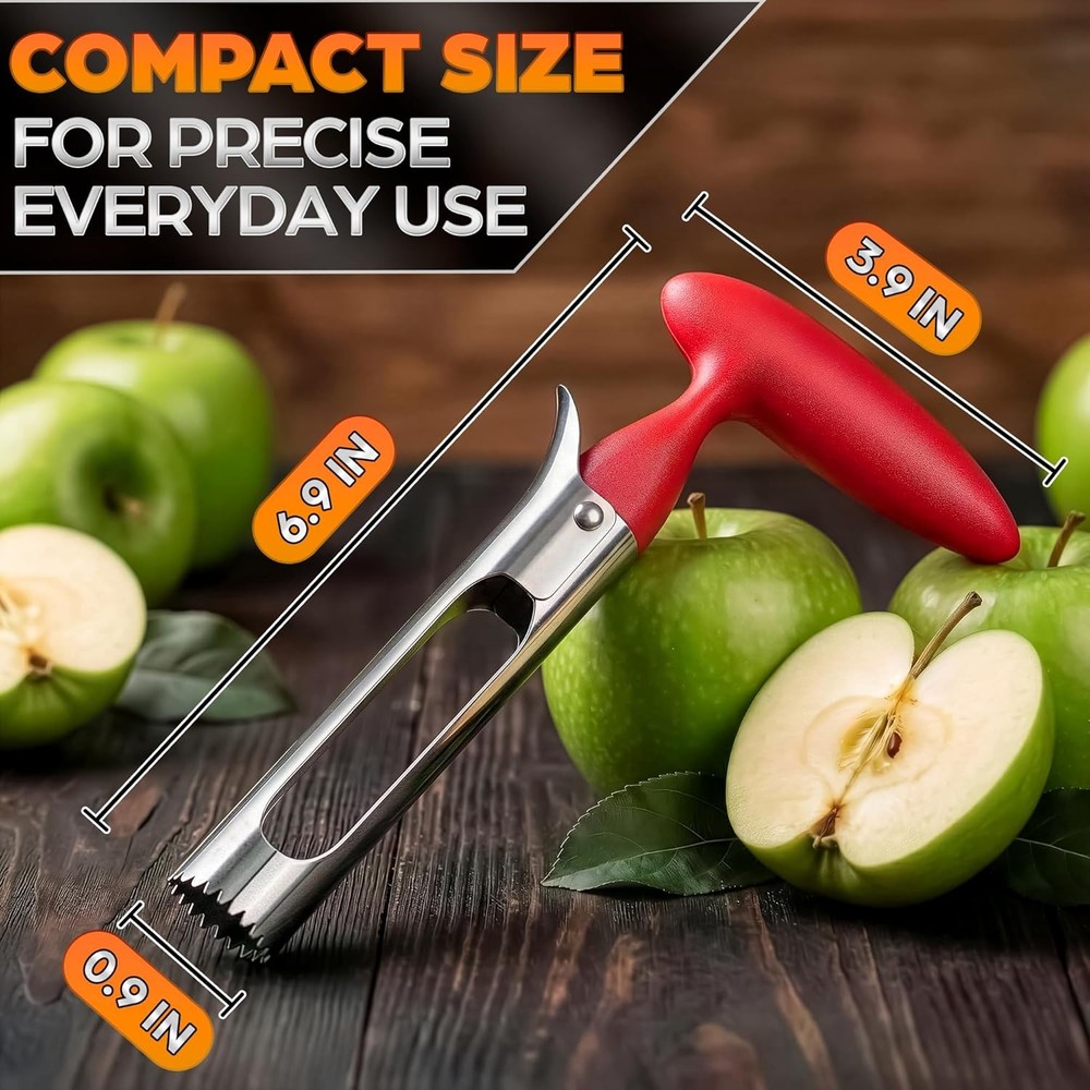 Apple Corer Tool – Stainless Steel Apple Core Remover with Durable Plastic Han