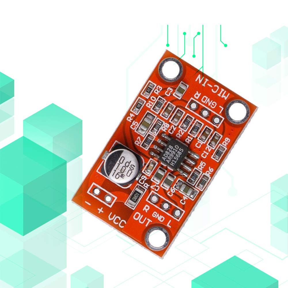 3 PCS AD828 Stereo Dynamic Microphone Preamplifier Board Pickup Module DC