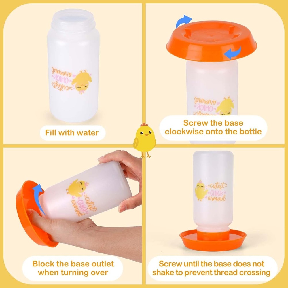 Automatic Chicken Feeder Waterer 1L Brooder Kit Chick Duck Coop Supply