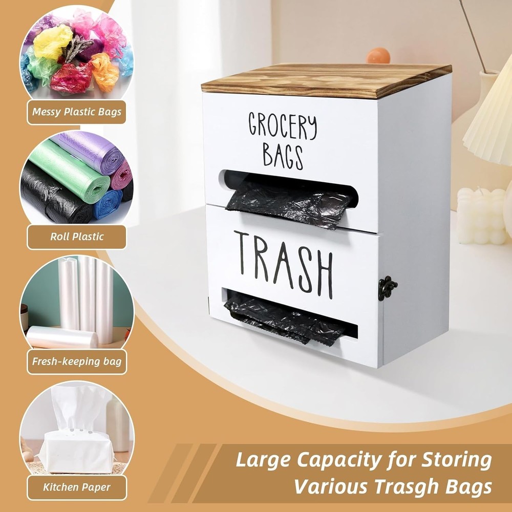 Versatile Wall-Mounted Trash Bag Organizer for Kitchen, Garage & Laundry