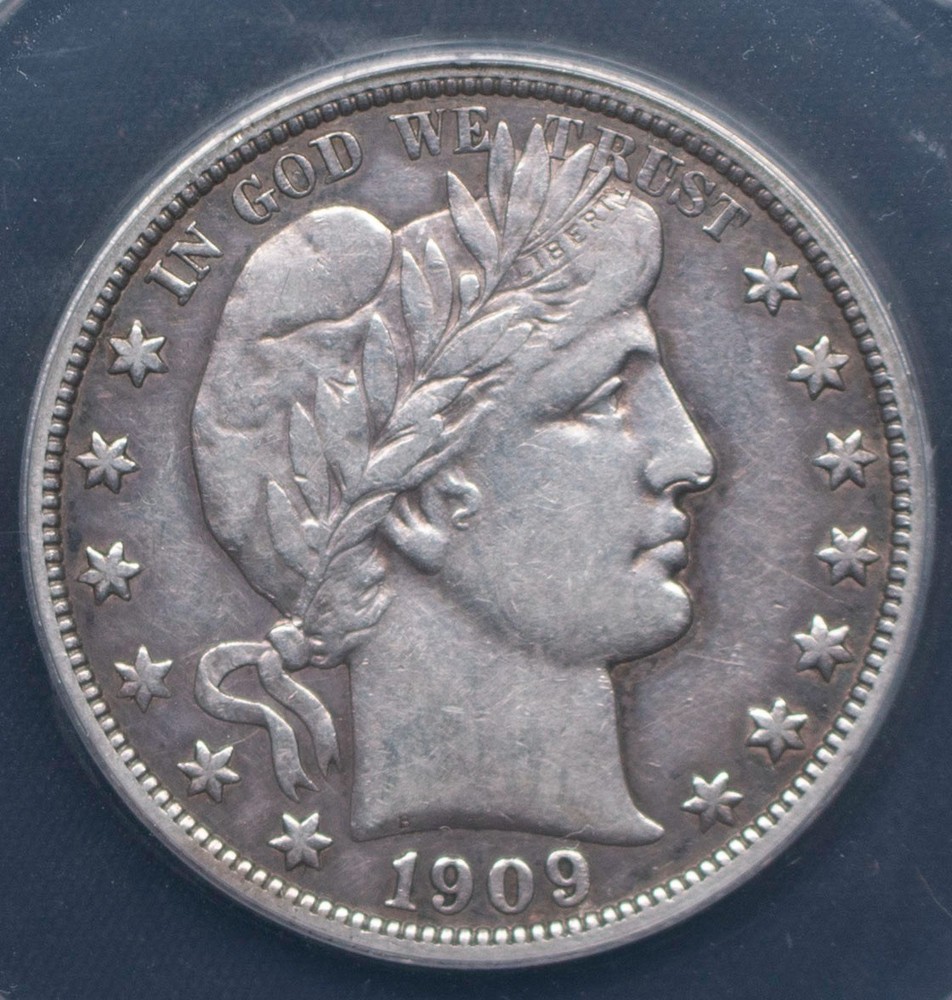1909-S BARBER HALF DOLLAR***ANACS EF 45