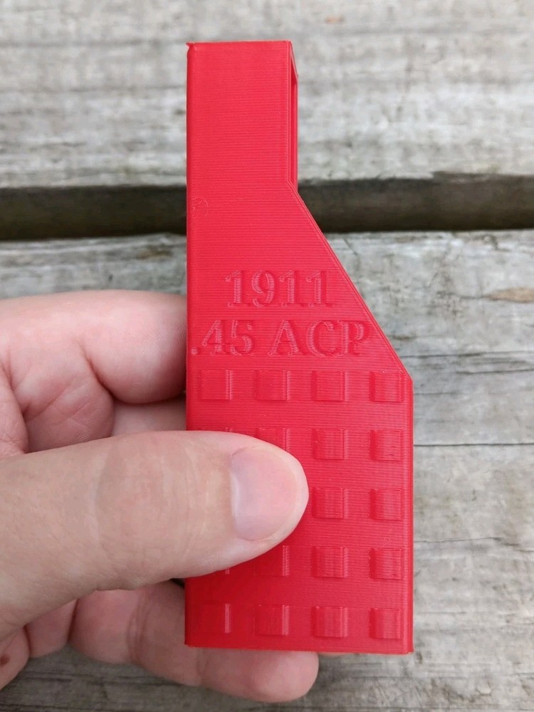 1911 .45 ACP Single Stack Speed Loader/Finger Saver For Magazine - Red