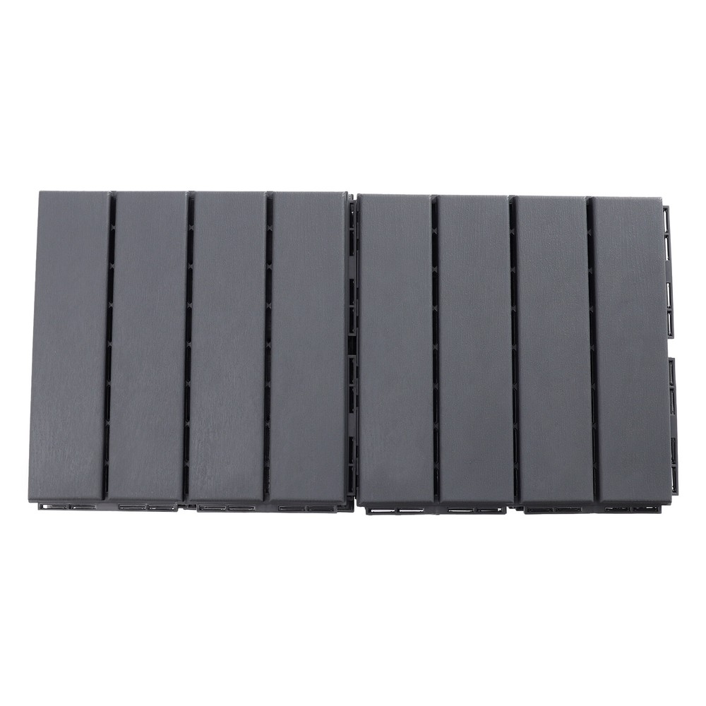 30Pcs PB-319 Interlocking Deck Tiles Dark Gray Rectangular Efficient Drainage