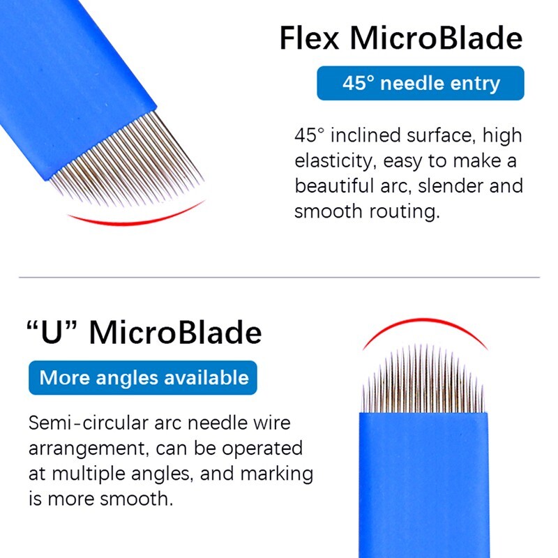 Tattoo Microblading Needles Blade Eyebrow Sterile Semi-Permanent Makeup Lip